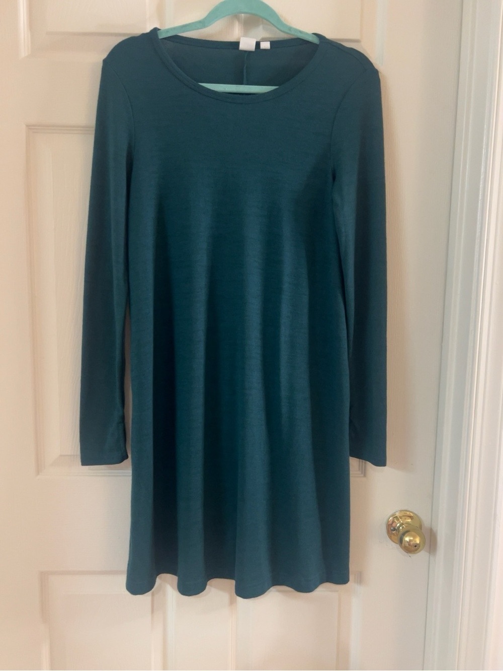 GAP Long Sleeve Swing Dress | Teal | Size Small